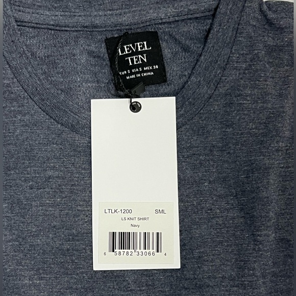 NWT Level Ten Men’s Knit Long Sleeve - Size S - Picture 3 of 3
